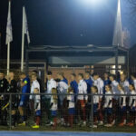 De to hold før U18 træningskampen mellem Danmark og Finland den 13. november 2024 på Herlev Stadion. Foto: Claus Birch