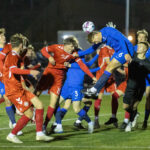 Angreb på det finske mål under U18 træningskampen mellem Danmark og Finland den 13. november 2024 på Herlev Stadion. Foto: Claus Birch.