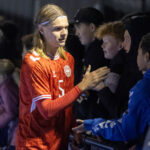 Gustav Schjøtt (Danmark) efter U18 træningskampen mellem Danmark og Finland den 13. november 2024 på Herlev Stadion. Foto: Claus Birch.