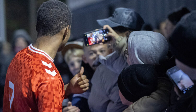 Chidozie Obi-Martin efter under U18 træningskampen mellem Danmark og Finland den 13. november 2024 på Herlev Stadion.